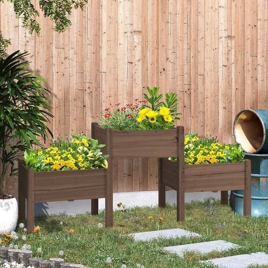 Brown Raised Garden Beds