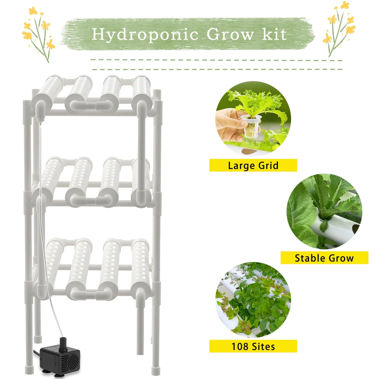 Hydroponic Garden Vegetables and Herbs PVC-Pipe Cultivation Equipment