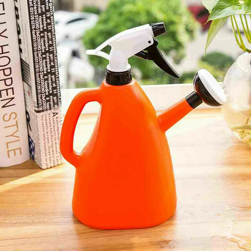 2 In 1 Plastic Watering Pressure Spray Water Kettle/Adjustable Sprayer 1L