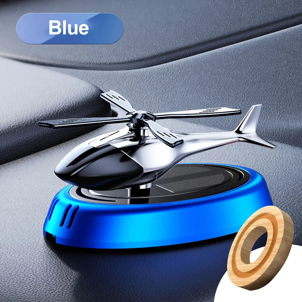 Air Freshener Helicopter Solar Power Rotating Propeller Aroma Diffuser