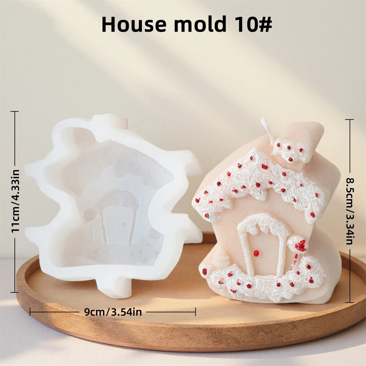 3D Christmas House Candle Silicone Mold DIY