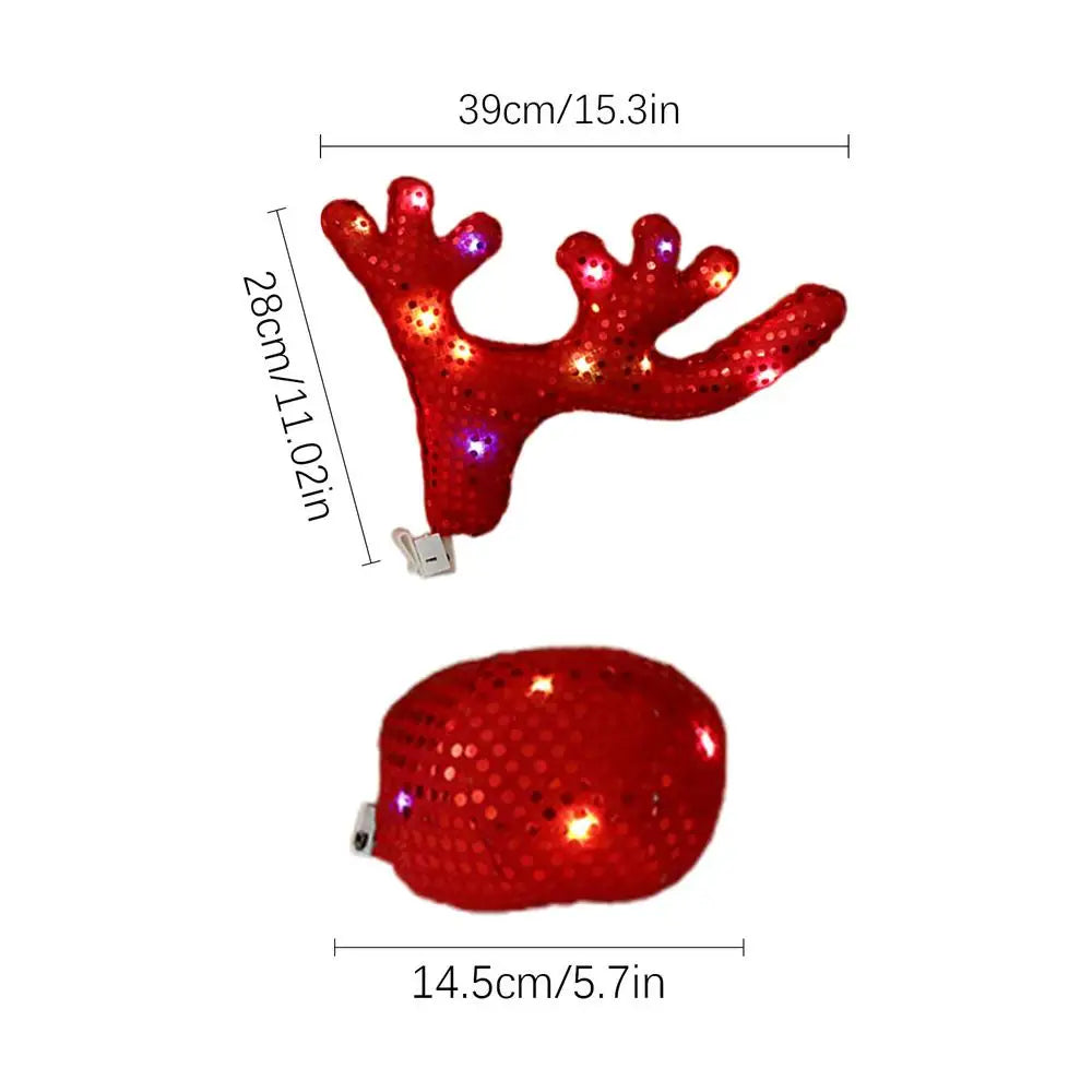 Reindeer Car Decor Cute Funny Waterproof Nose Antlers Kit Vehicle Accessories