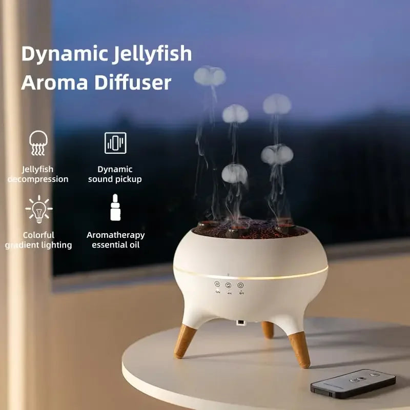 Jellyfish Air Humidifier 250ml Essential Oil Diffuser w/Remote Control 7 Colorful Night Lights