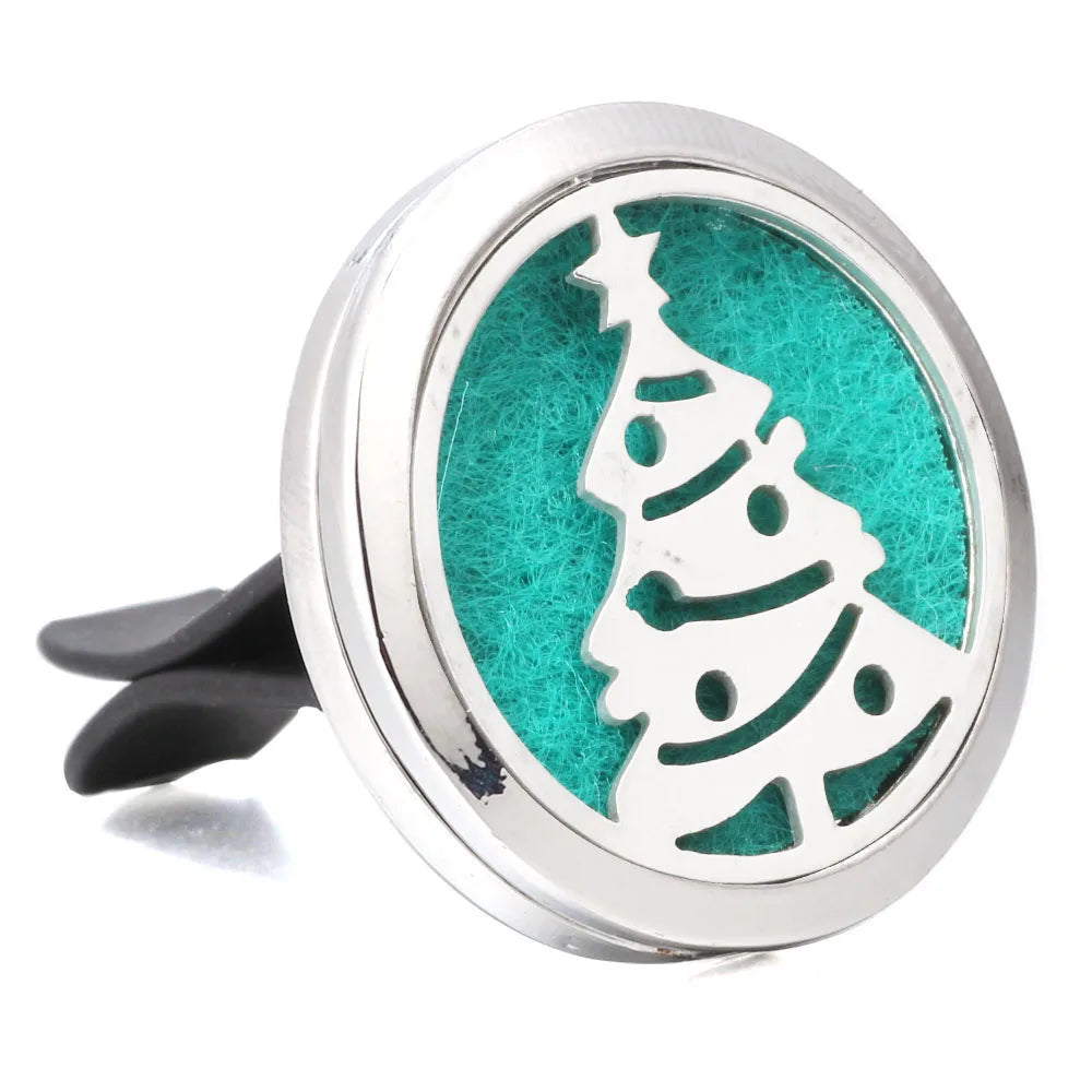 Essential Oil Diffuser Stainless Steel Magnetic Car Air Freshener Vent Clip + 1pcs Pad