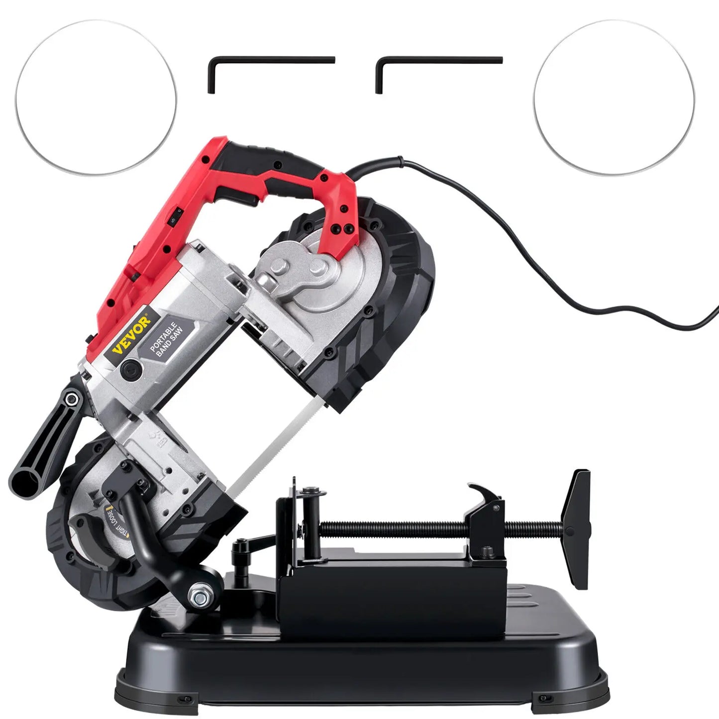 Portable Bandsaw 5Inch Cutting Capacity Cordless Variable Speed 10Amp Motor Deep Cut.