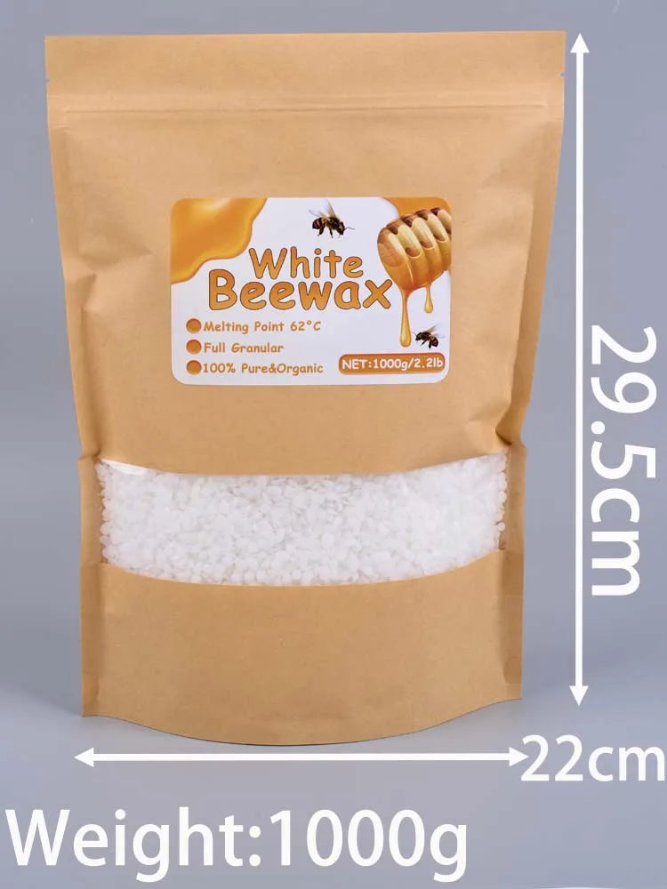 1000g White Beeswax DIY Candle Making Meterial Pure Natural Granular Bag