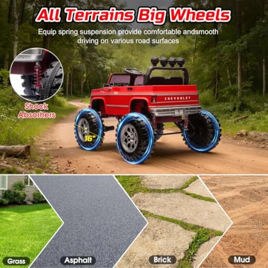 24V Ride on Car for Outdoor Use Steel Frame Red Dual 200W Motors with Remote Control and Music