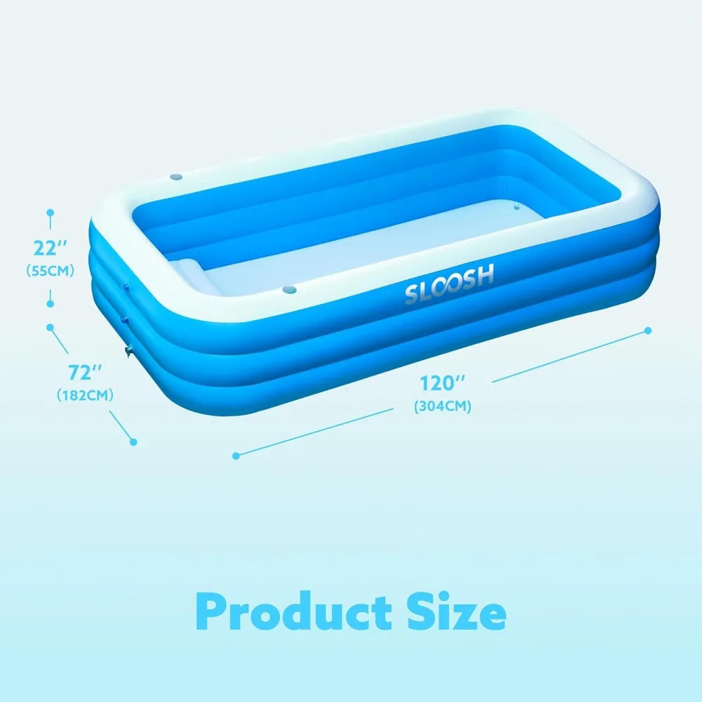 JOYFY 120" x 72" x 22" Full-Sized Inflatable Summer Family Swimming Pool
