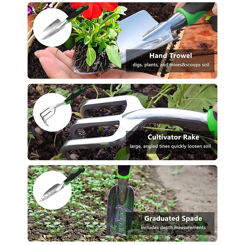 11-Piece Outdoor Garden Tool Set – Ergonomic Grip & Rustproof Pruning Tools
