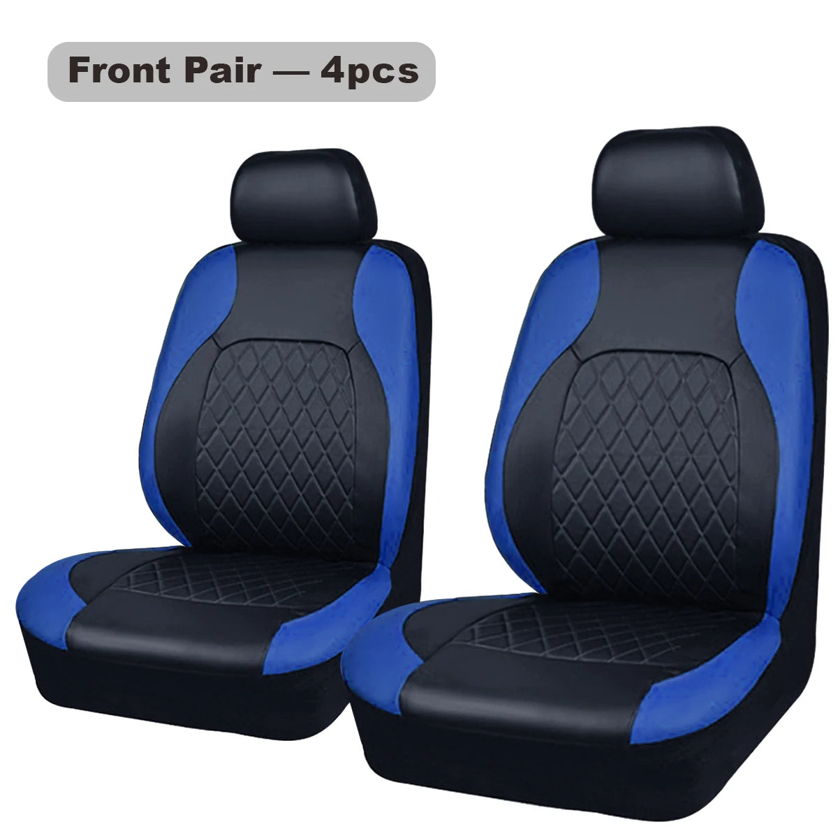 Universal Internal Seat Covers 4PCS All-Season Quilted Faux Leather Car Seat Cover