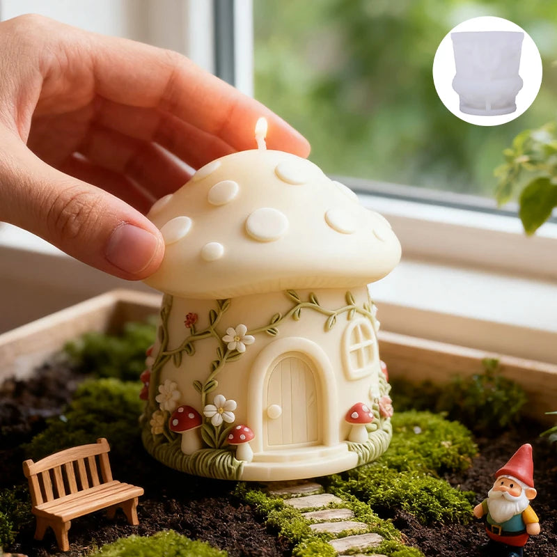 Fantasy mushroom candle mold, reusable DIY candle/resin handmade mold