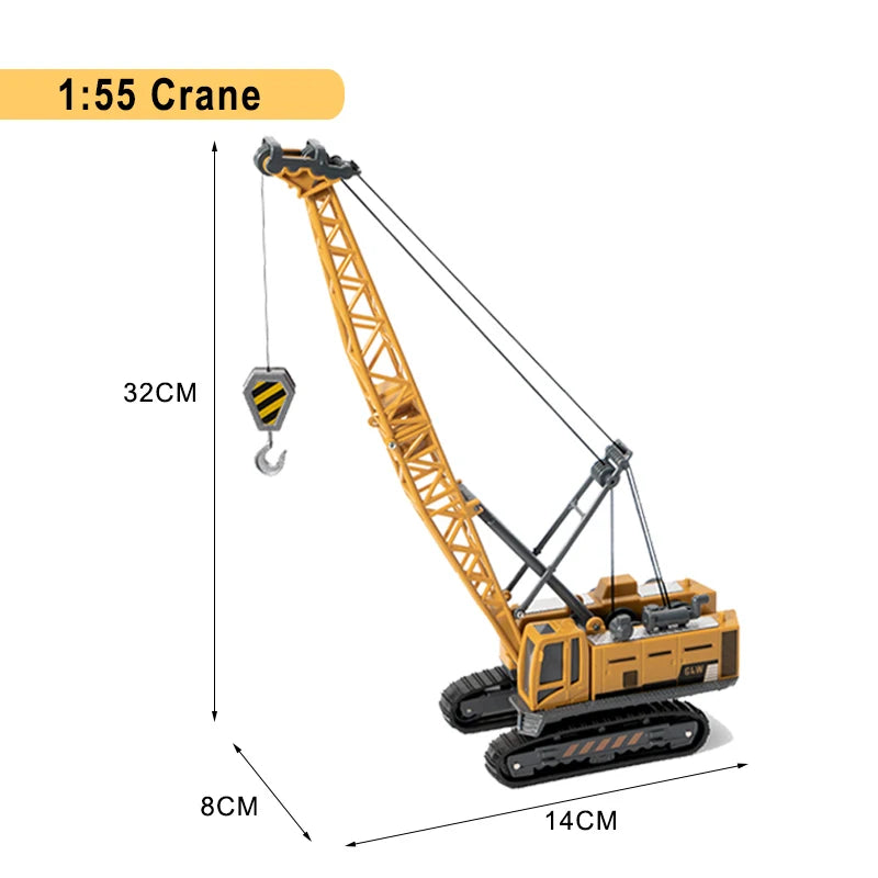Engineering Diecast Toys for Boys Alloy+Plastic Tractor Excavator Backhoe Crane Bulldozer Kids Truck Children Vehicle Model Gift