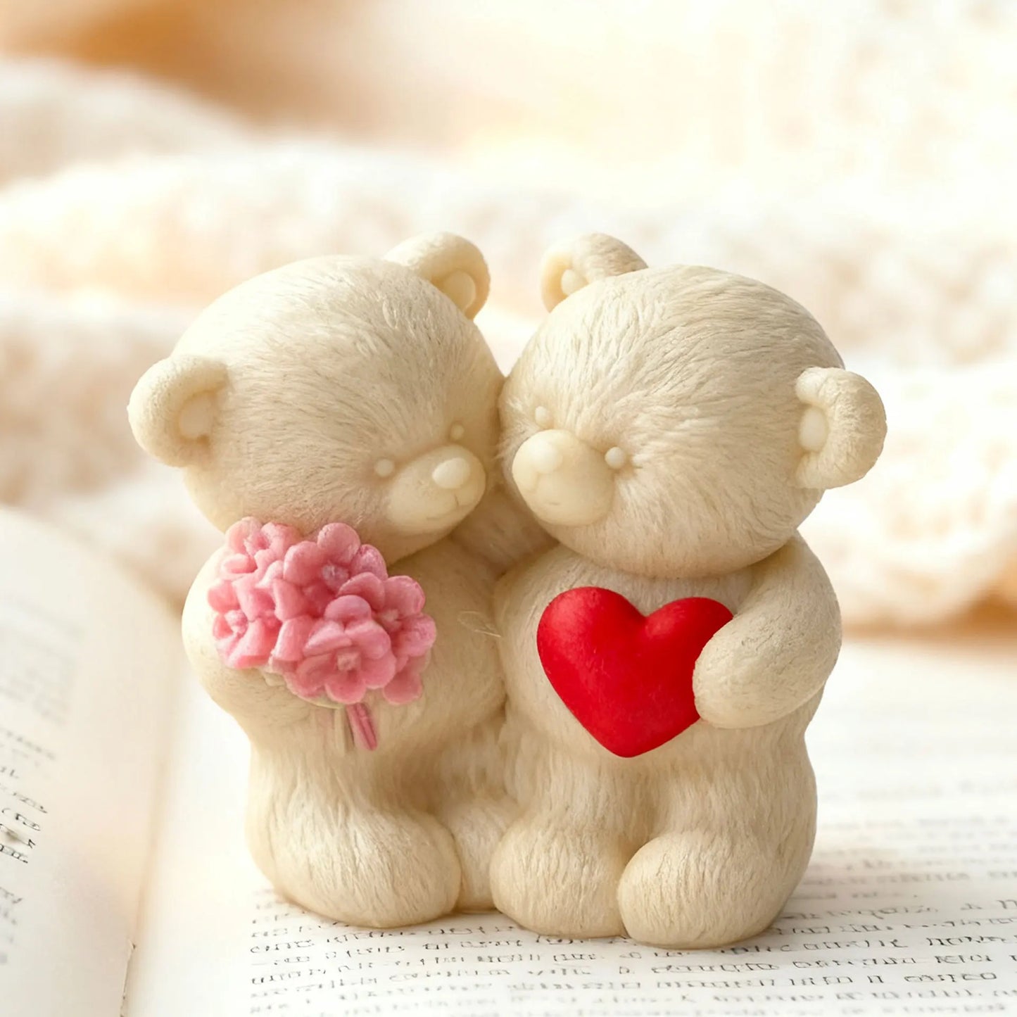 DIY Couple Bears Silicone Candle Mold Valentine's Day