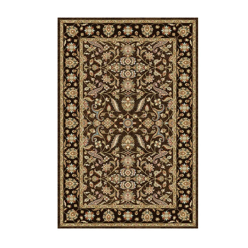 VIKAMA Washable Foldable Imitation Cashmere Carpet Entry Door Mat Persian Retro Style