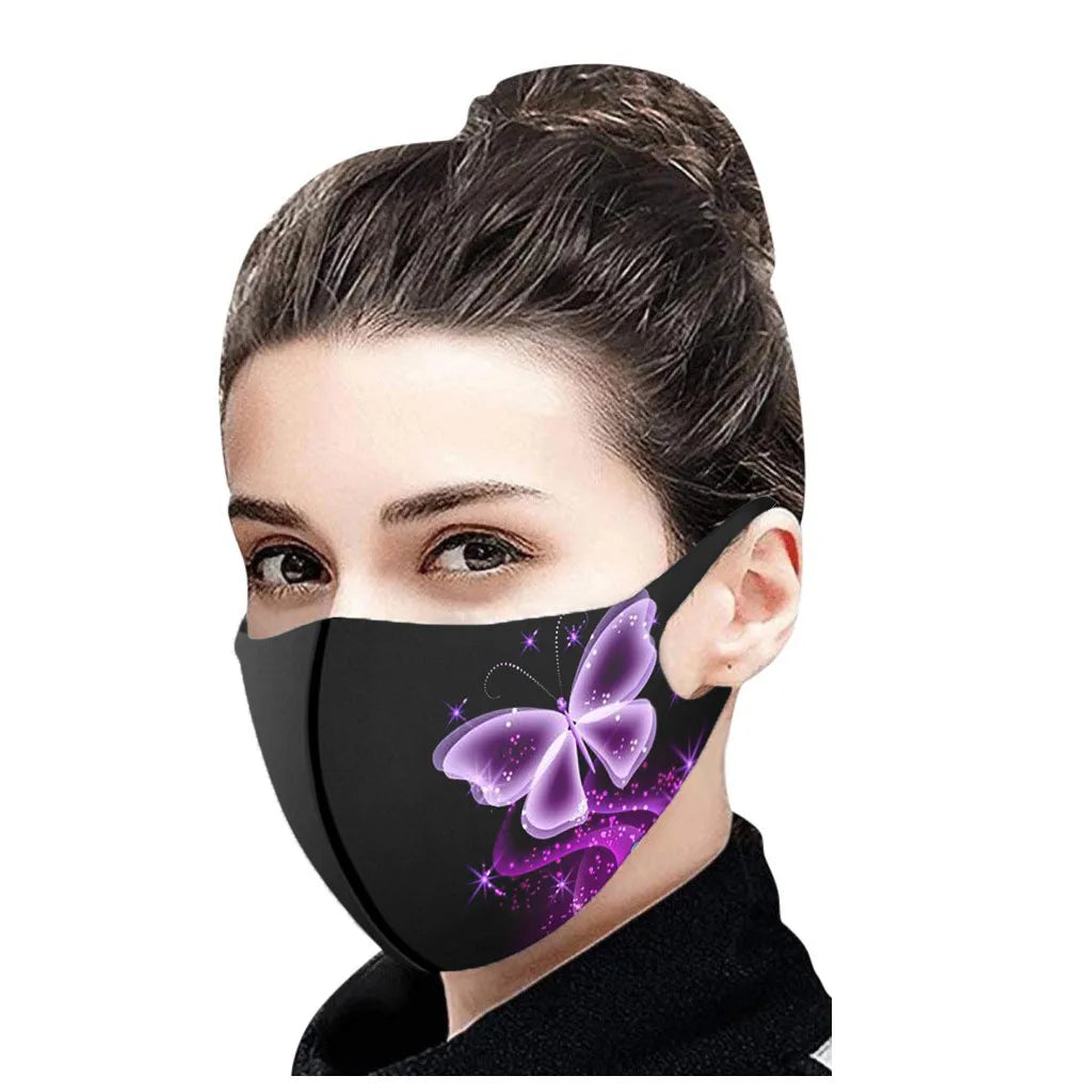 Butterfly Black Face Mask Reusable Adult Face Mask