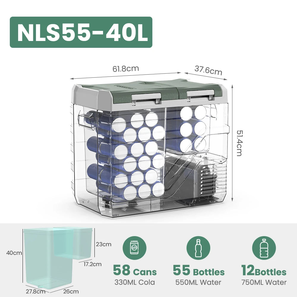 Alpicool NLS 20L 30L 40L Portable Refrigerator Mini Fridge Freezer 12V Compressor Cooler 12/24V DC 100-240V AC for Camping