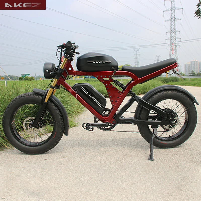 ⚡US Stock Fast Delivery | AKEZ 48V 1500W Electric Bike, 41Ah Battery, Long Range Off-Road E-Bike for Adults Stone & Stem
