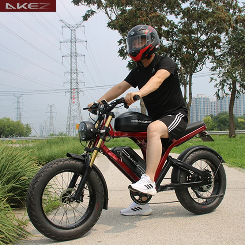 ⚡US Stock Fast Delivery | AKEZ 48V 1500W Electric Bike, 41Ah Battery, Long Range Off-Road E-Bike for Adults Stone & Stem