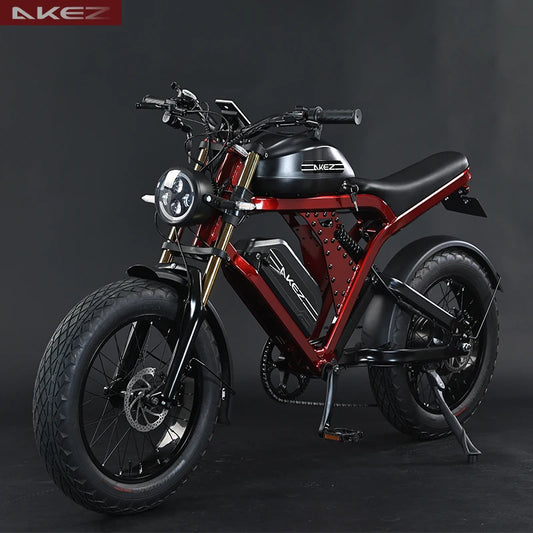 ⚡US Stock Fast Delivery | AKEZ 48V 1500W Electric Bike, 41Ah Battery, Long Range Off-Road E-Bike for Adults Stone & Stem