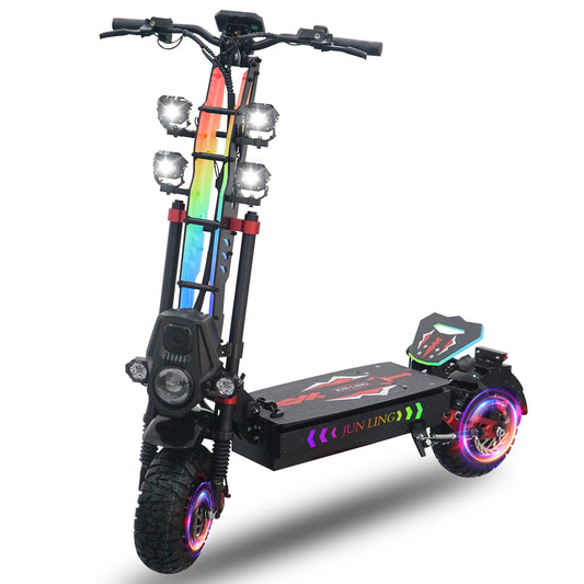 JL86 Electric Scooter 10000W Dual-Motor 60V40Ah 52Mph 75Mile Bluetooth 13 Inch Tire Adults