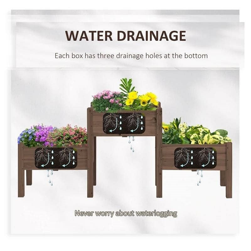Brown Raised Garden Beds