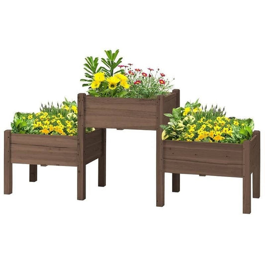 Brown Raised Garden Beds