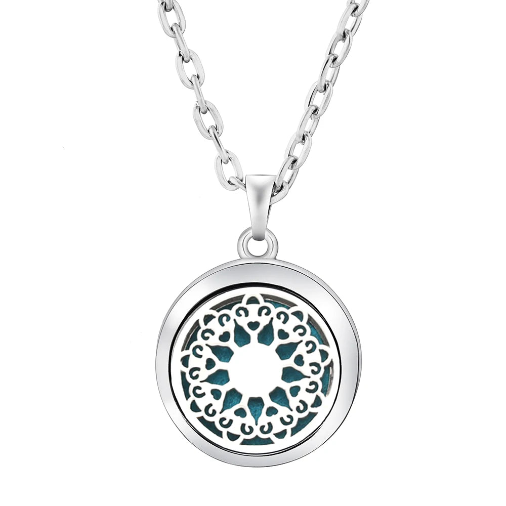 Fashion Aromatherapy Diffuser Stainless Steel Heart-Shaped Essential Oil Lockets