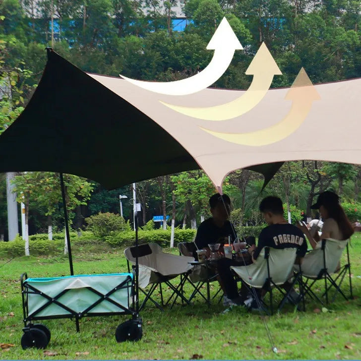 Retractable Multi-Layer Canopy for Effective Sun Wind Rain Protection
