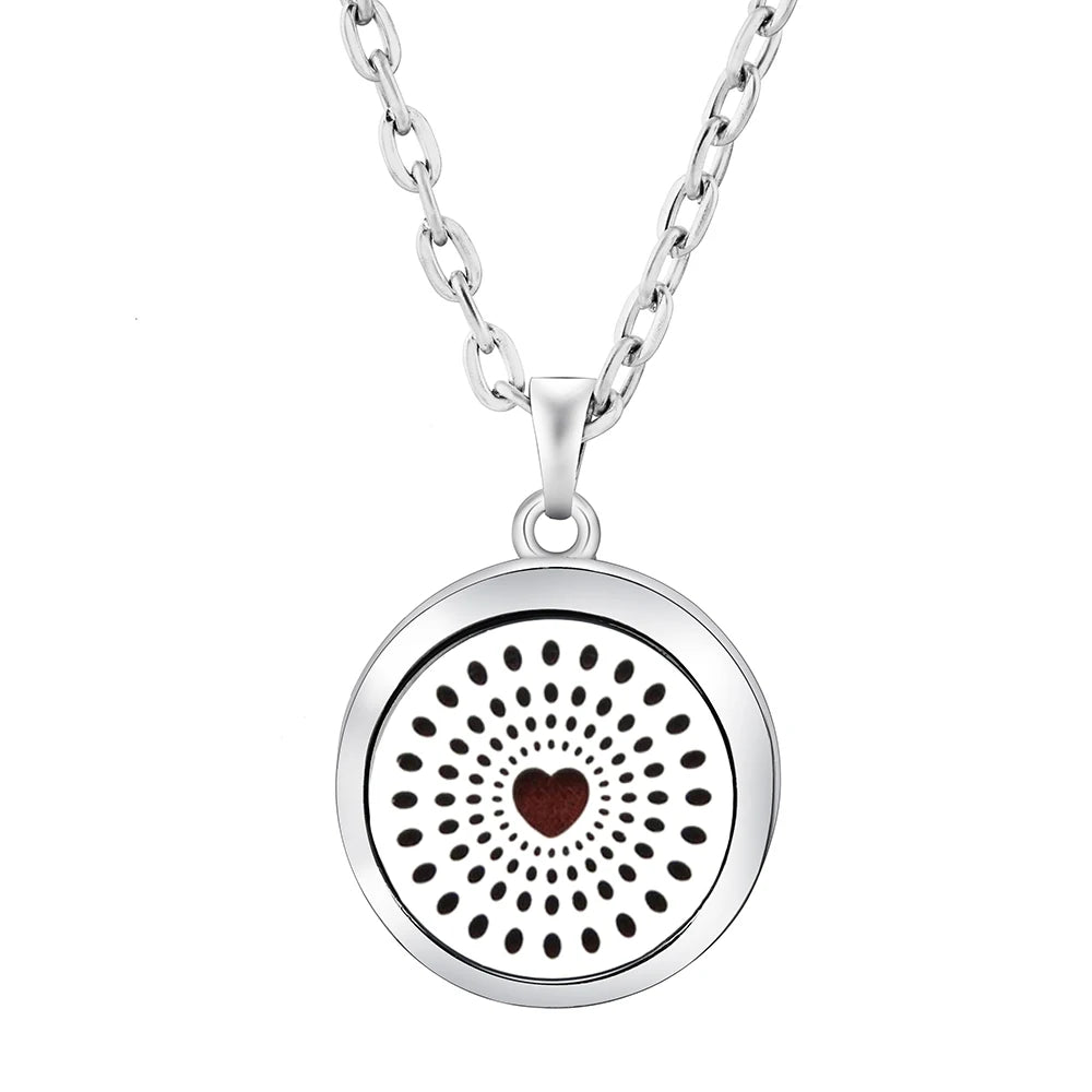 Fashion Aromatherapy Diffuser Stainless Steel Heart-Shaped Essential Oil Lockets