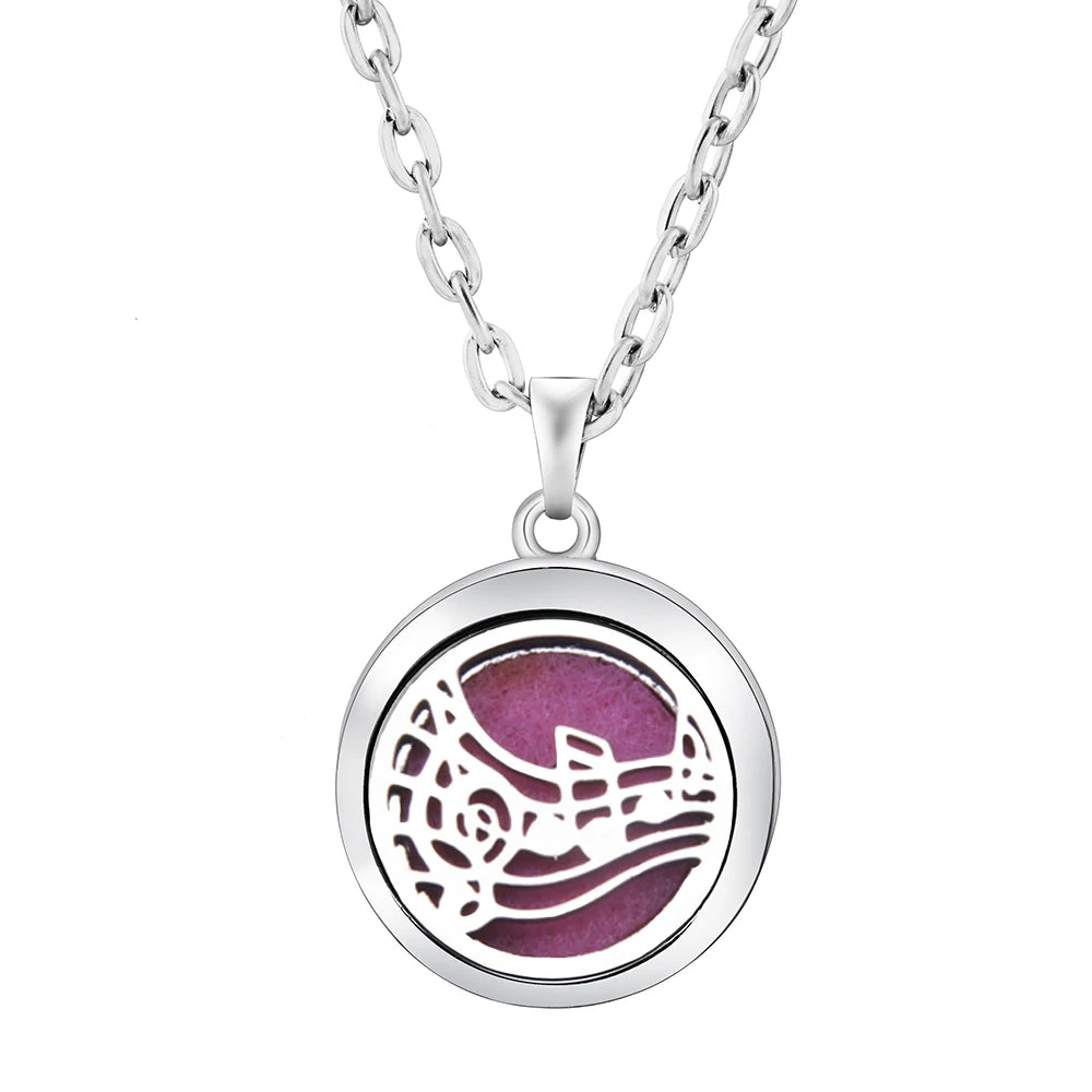 Fashion Aromatherapy Diffuser Stainless Steel Heart-Shaped Essential Oil Lockets