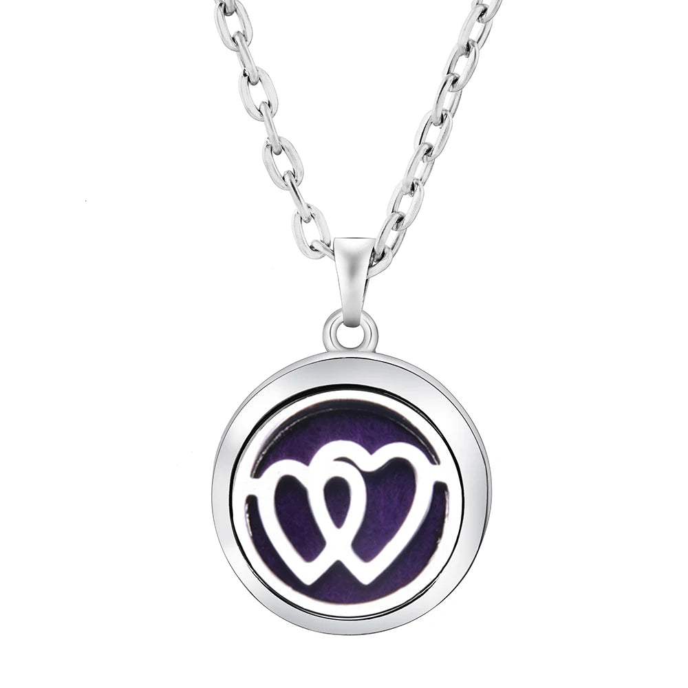 Fashion Aromatherapy Diffuser Stainless Steel Heart-Shaped Essential Oil Lockets