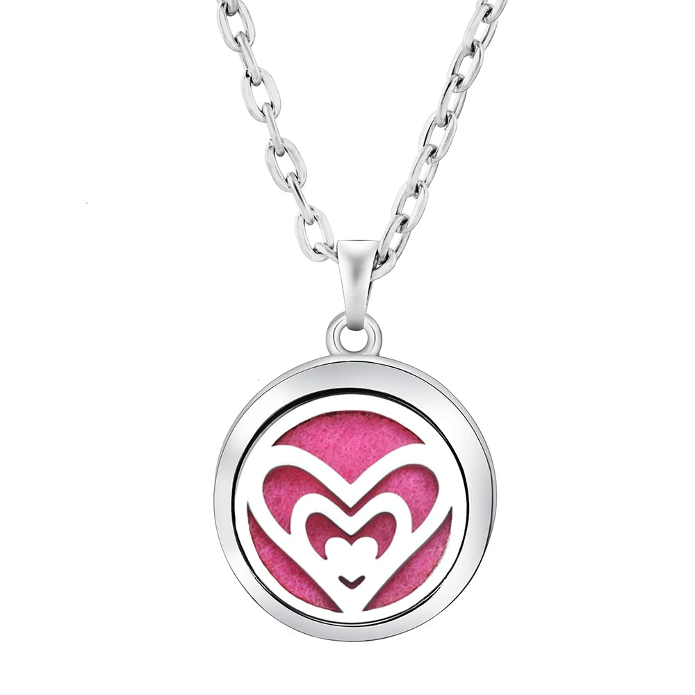 Fashion Aromatherapy Diffuser Stainless Steel Heart-Shaped Essential Oil Lockets