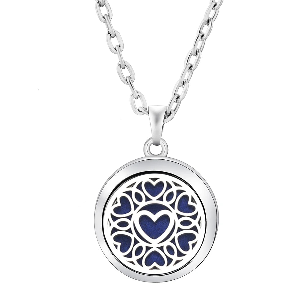 Fashion Aromatherapy Diffuser Stainless Steel Heart-Shaped Essential Oil Lockets