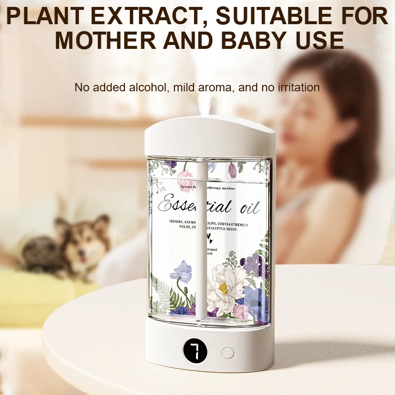 7-Speed Portable Rechargeable Smart Diffuser W/500mAh Battery Whole House Fragrance & Baby-Safe Odor Removal for 5-100 Spaces