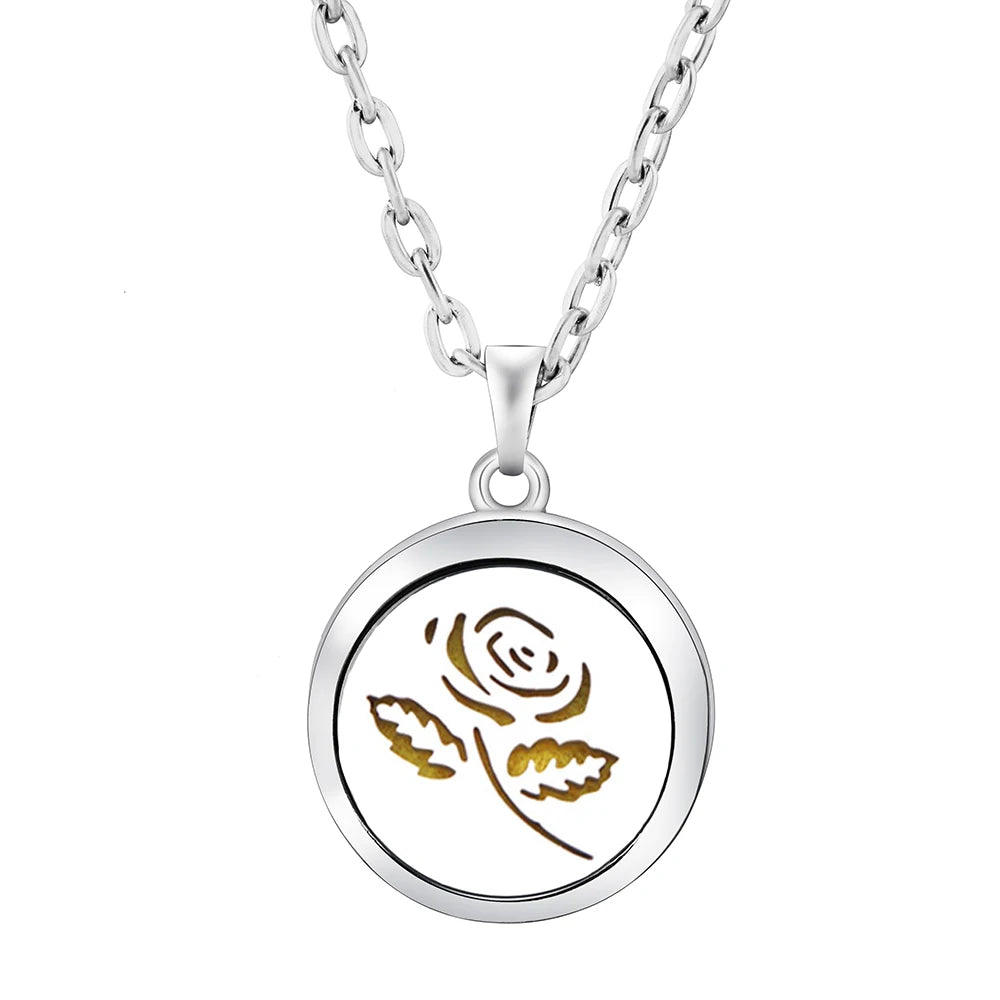 Fashion Aromatherapy Diffuser Stainless Steel Heart-Shaped Essential Oil Lockets