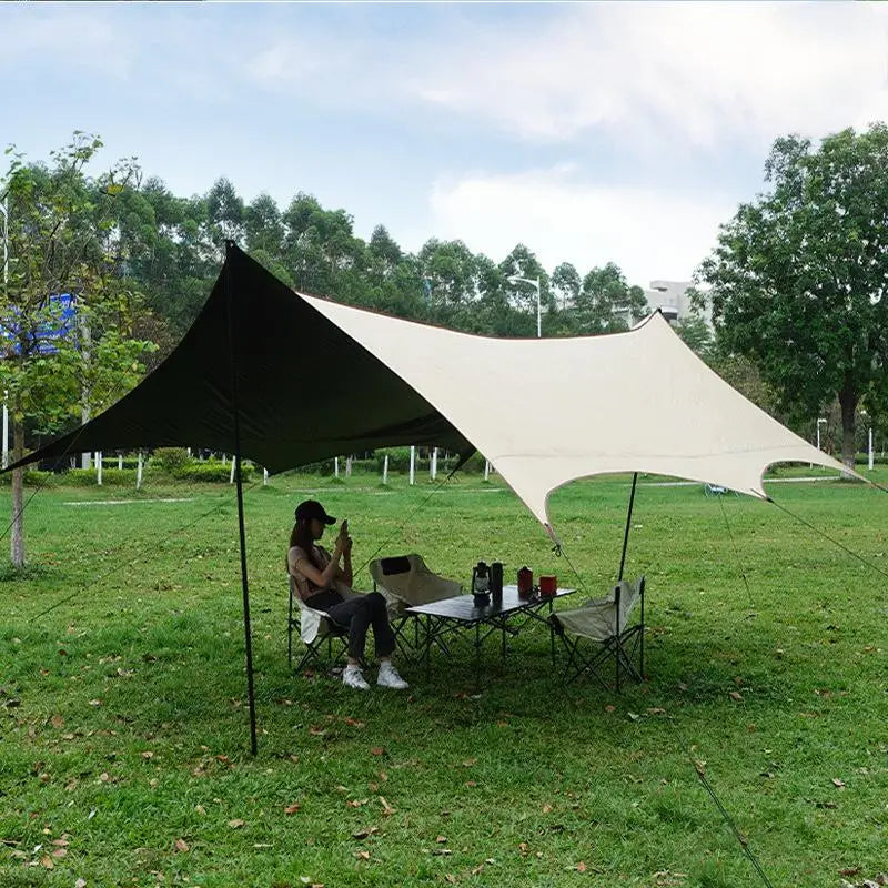 Retractable Multi-Layer Canopy for Effective Sun Wind Rain Protection