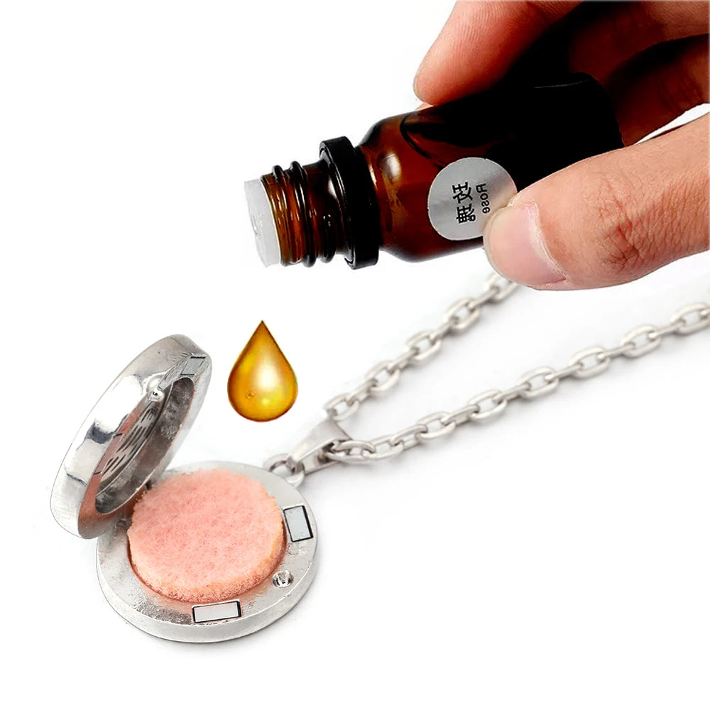 Fashion Aromatherapy Diffuser Stainless Steel Heart-Shaped Essential Oil Lockets