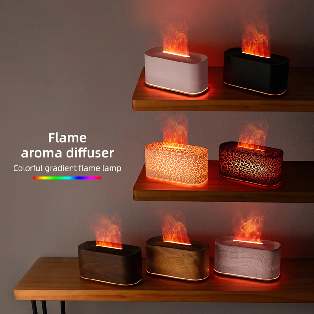Essential Oil Diffuser Colorful Water Vapor Fire Humidifier for Aroma Therapy Room