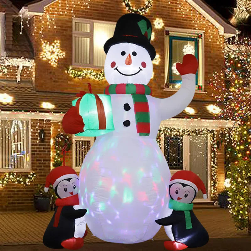 Christmas Decoration Inflatable  Snowman Built-in LED Lights Outdoor New Year Party Decor