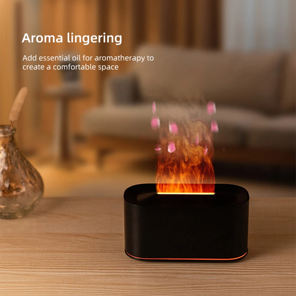 Essential Oil Diffuser Colorful Water Vapor Fire Humidifier for Aroma Therapy Room