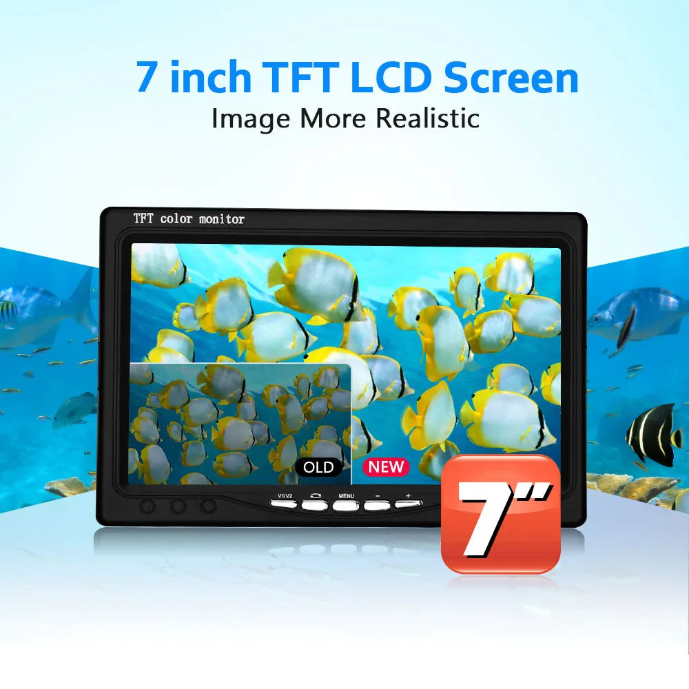 Fish Finder Underwater Fishing Camera Double Lamp 30LEDs 7Inch 15M 30M 50M IP68 Waterproof