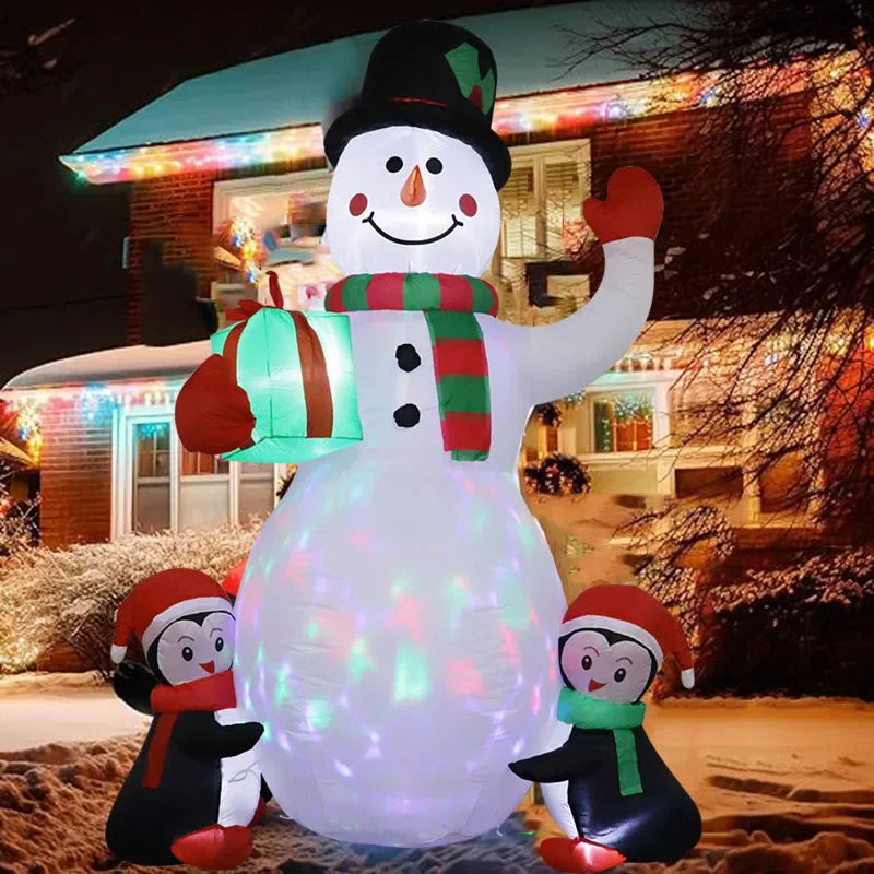 Christmas Decoration Inflatable  Snowman Built-in LED Lights Outdoor New Year Party Decor