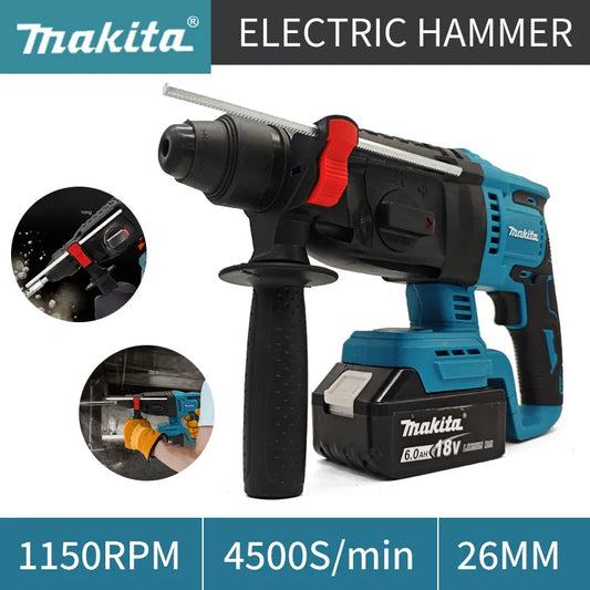 Makita 26MM Brushless Cordless Electric Hammer Drill 18V Lithium Battery