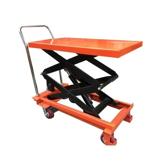 Manual Hydraulic Single Scissors Platform Cargo Lift Hydraulic Lift  Truck