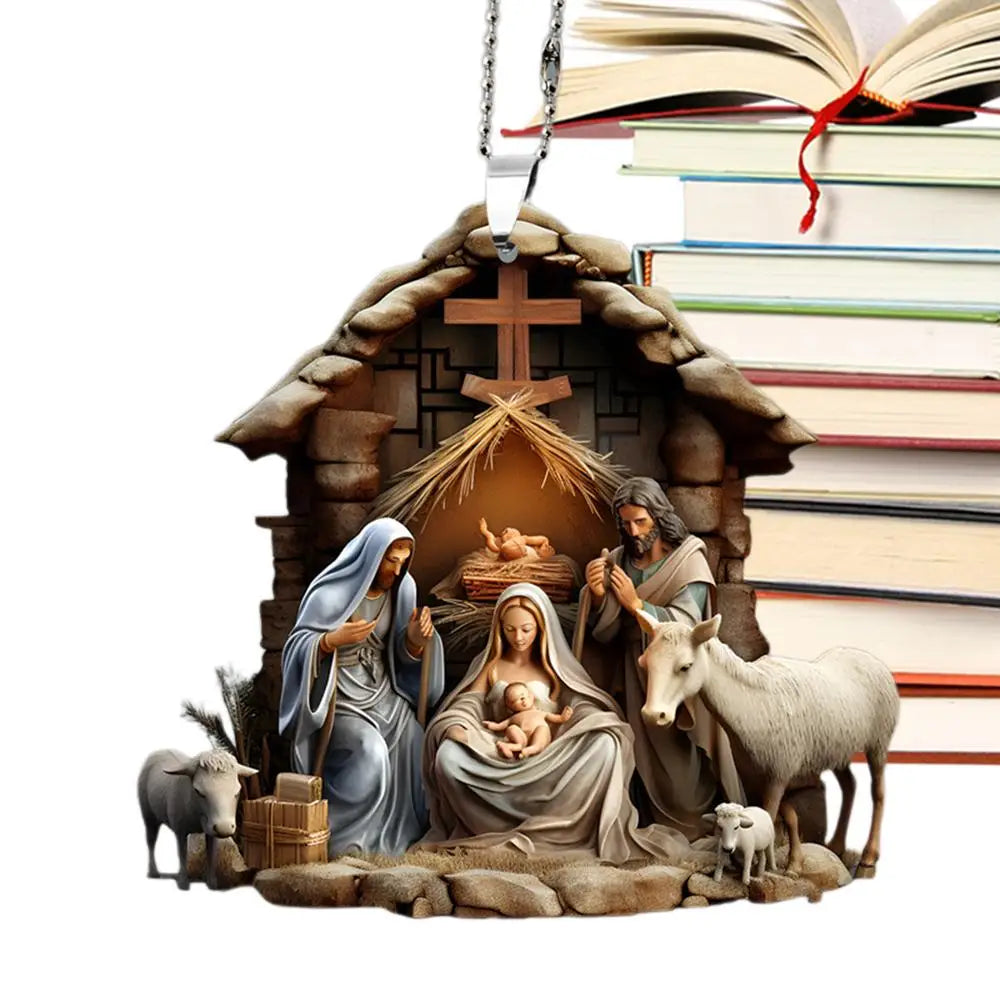 Christmas Nativity Scene Ornaments. 2D