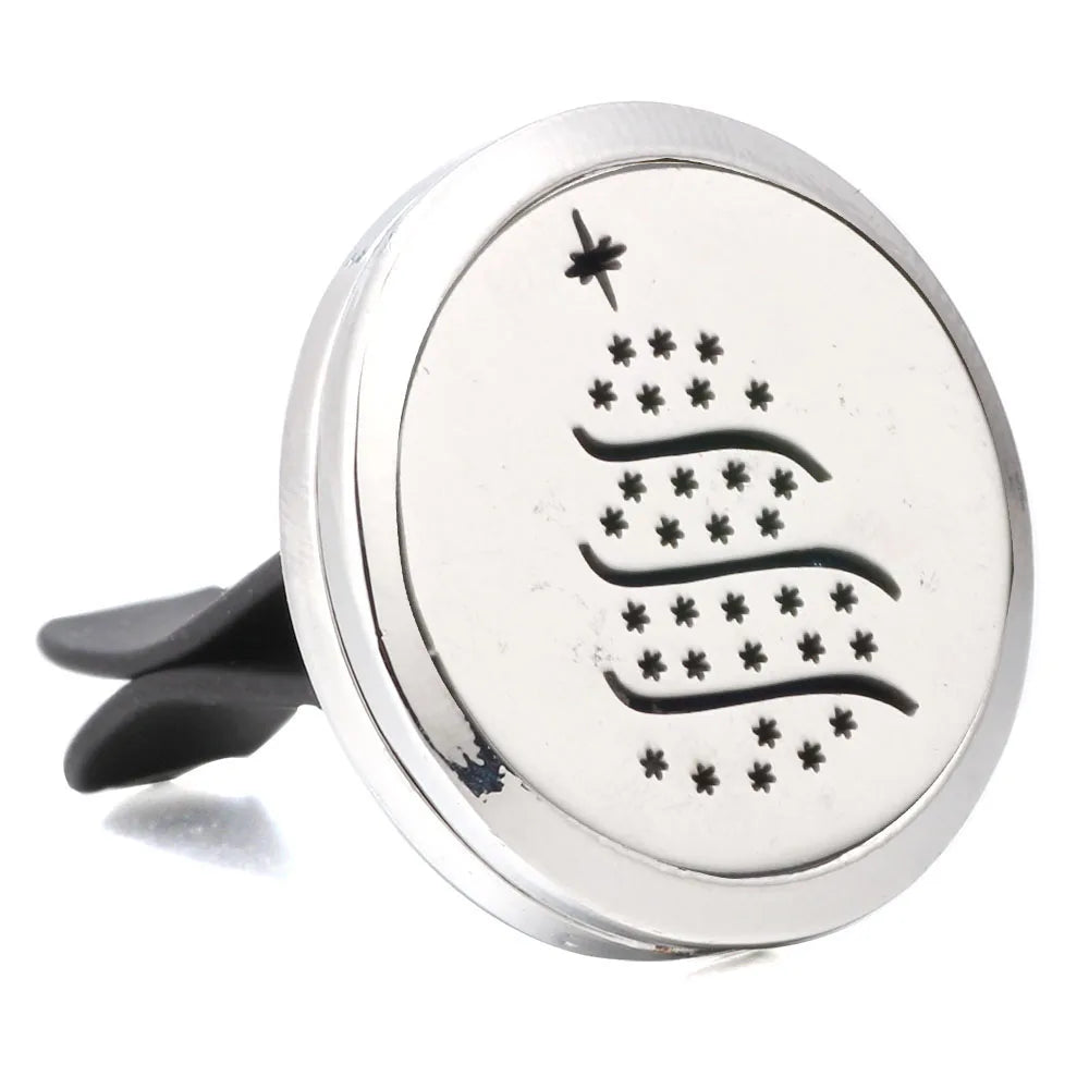 Essential Oil Diffuser Stainless Steel Magnetic Car Air Freshener Vent Clip + 1pcs Pad