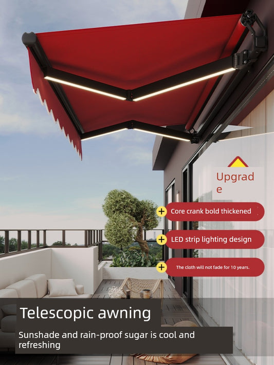 Facade Courtyard Balcony Aluminum Alloy For Home Windproof Retractable