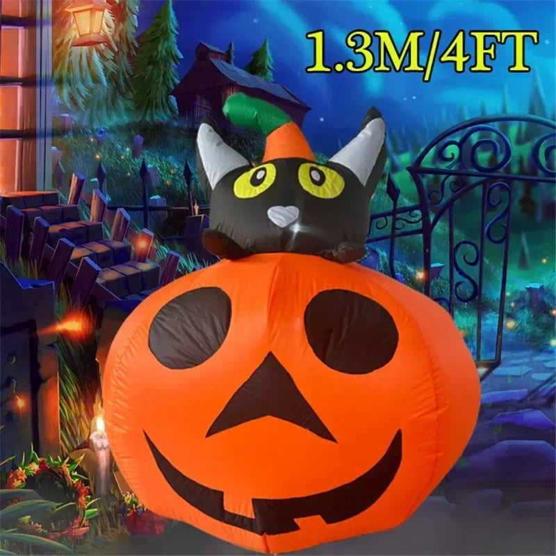 Halloween Inflatable Arch Toys Model Built-in LED Light Pumpkin Prop Outdoor Indoor Home Garden Party Terror Decoration Stone & Stem