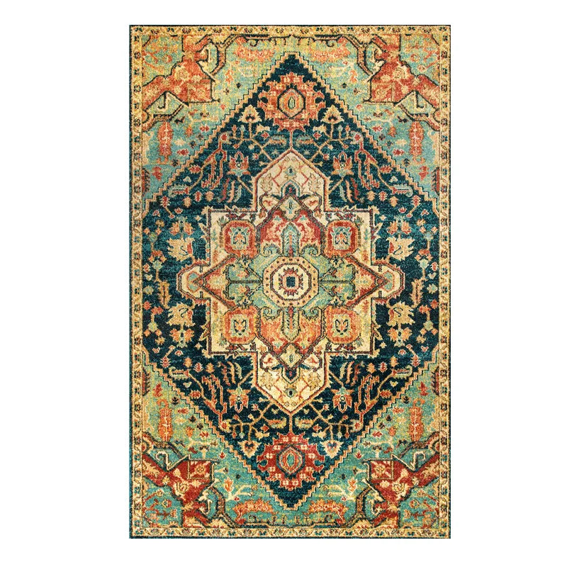VIKAMA Washable Foldable Imitation Cashmere Carpet Entry Door Mat Persian Retro Style
