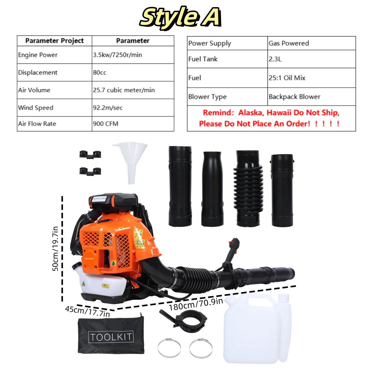 2-cycle Engine Backpack Blower Gas 80CC 900CFM Air Leaf Blowers & snow Blowers